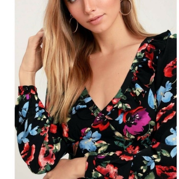 ❤️Lulu’s Beloved Blooms Floral Print MIDI Dress - Picture 3 of 8